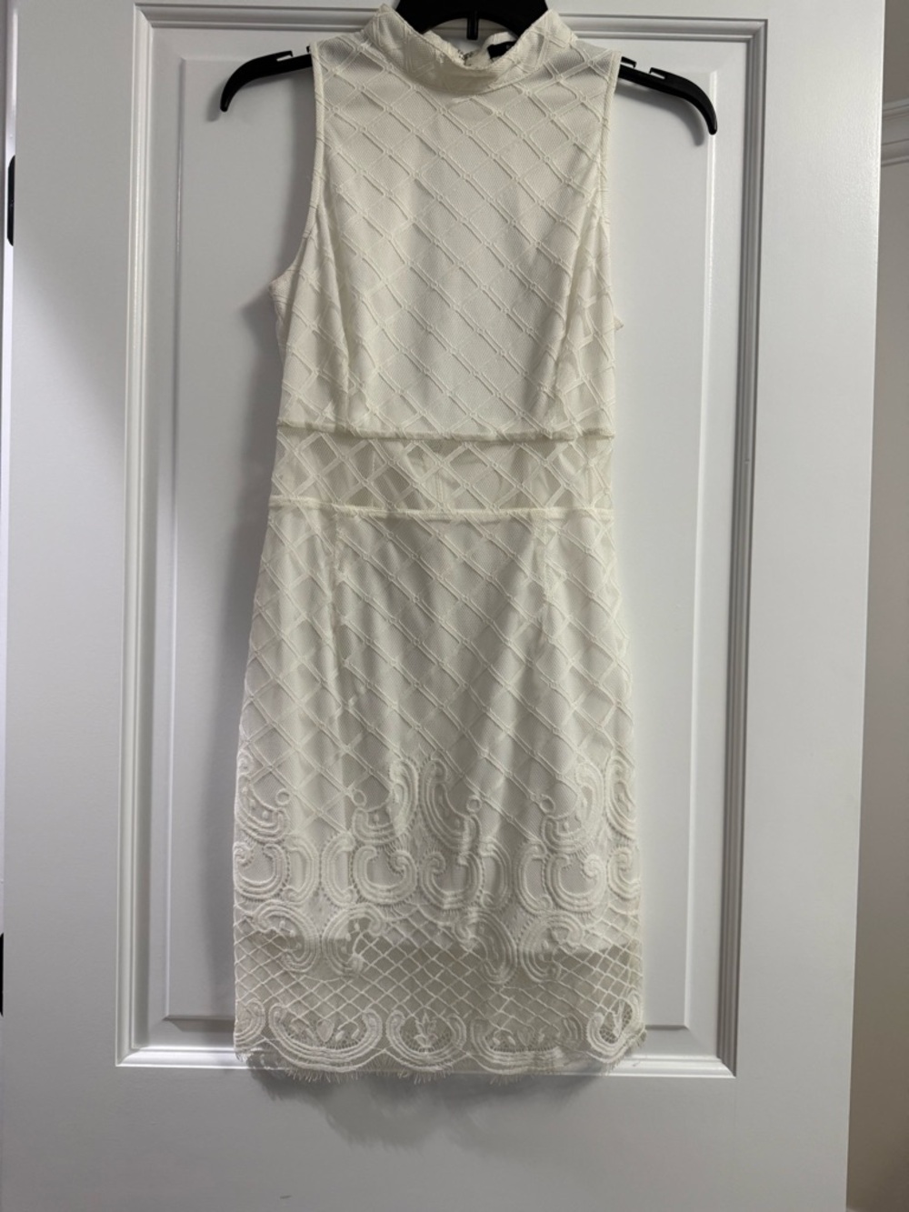 Sleeveless Ivory Embroidered Midi Dress